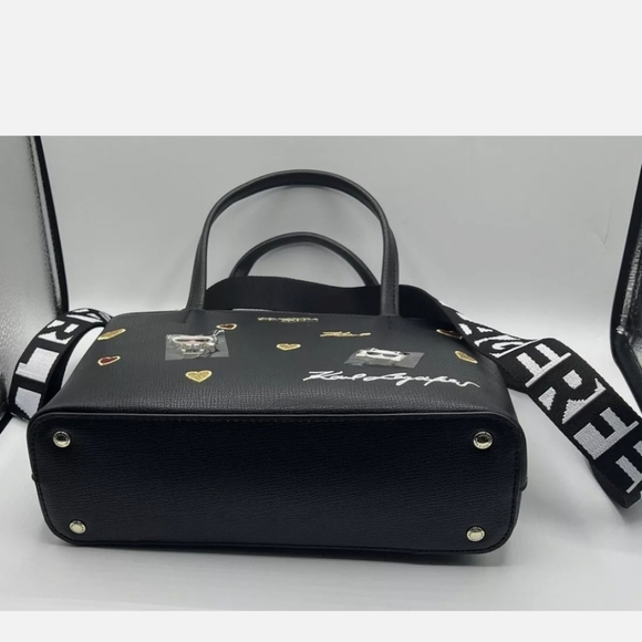 🔹️Karl Lagerfeld 🔹️Maybelle Satchel Crossbody Medium Black IKONS… - Picture 5 of 6